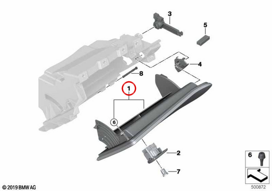 Lederabdeckung OEM 51168095136 für BMW G20, G21, G80, G81, G22, G23, G26, G82, G83. Original BMW.