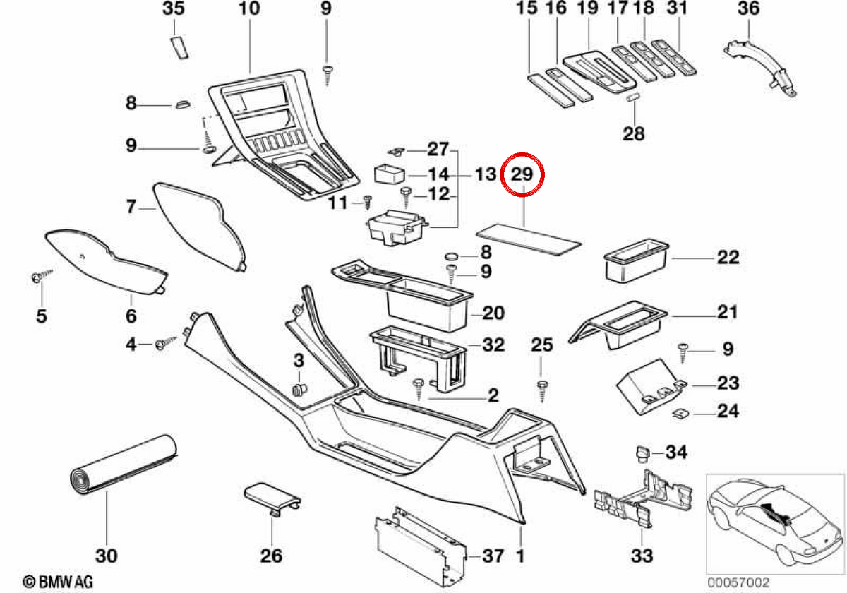 GLICKING OEM 51168124367 für BMW E31. Original BMW.
