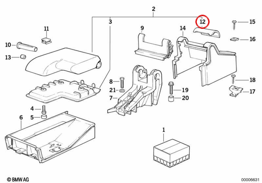 Couvre Central OEM Supplaabrazos 51168151683 pour BMW E36. Remplacement BMW d'origine. Couleur argentée foncée.