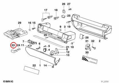 Pulsante OEM 51168170673 per BMW E36. BMW originale.