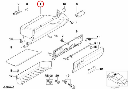 OEM GLOOK BOX 51168185768 für BMW E36. Original BMW.