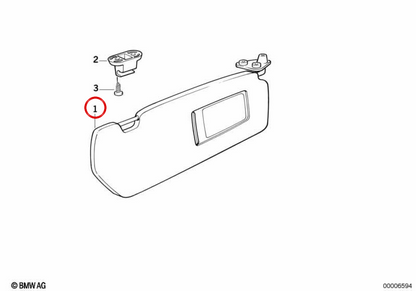 Parasolo con luce sinistra OEM 51168190833 per BMW E36. BMW originale.