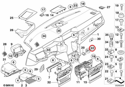 Vite della foglio esagonale OEM 51168192903 per BMW E39, E60, E61. BMW originale.