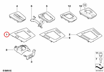 Lower storage tray OEM 51168211465 for BMW E46. Original BMW.