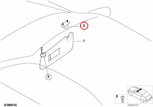 Beige Parasol Support OEM 51168243575 für BMW 3 E46 -Serie (316ci, 318ci, 320ci, 316i, 318i, 320i). Original BMW.