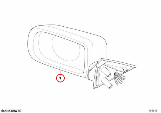 Retrovisor extérieur sans verre à chaleur gauche OEM 51168266585 pour BMW E39. BMW d'origine.
