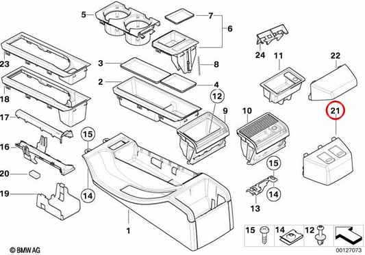 Zentrales Modul des Konsolen -OEM 51168269444 für BMW E46 {316i, 316ci} kompatibel mit Modellen mit M43-, N40- und N45 -Modellen. Original BMW.