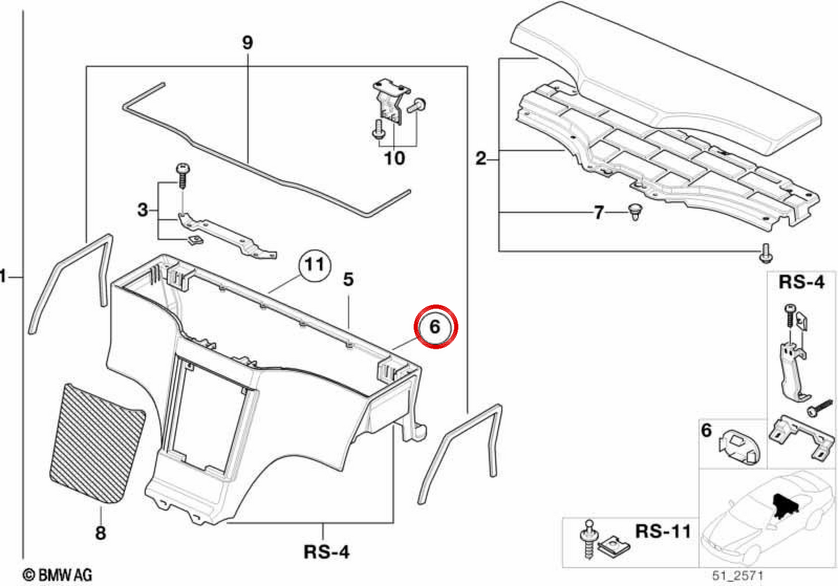 Evelolecedora Cover OEM 51168399093 per BMW E36 e Z3. BMW originale.