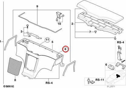 Evelolecedora Cover OEM 51168399093 per BMW E36 e Z3. BMW originale.