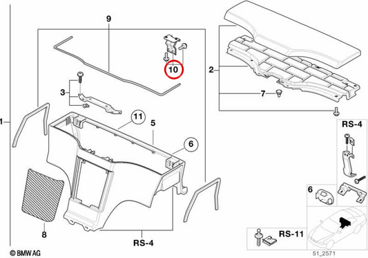 OEM 51168410962 GLANT COMPIRALE COMPIRAL POUR BMW E36, Z3. BMW d'origine.