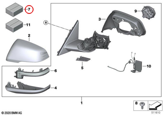 Conjunto de parafusos OEM 51168498268 para BMW G42, G87, G20, G21, G28, G80, G81, G22, G23, G26, G82, G83. BMW genuíno.