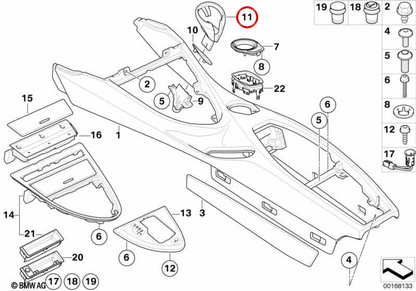 Central Central Console Portas OEM 51169115509 für BMW E63, E64. Original BMW.