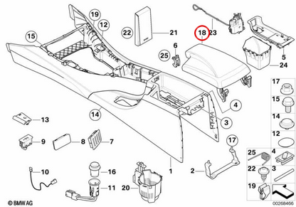 Centre central central OEM 51169134488 pour BMW E90, E91, E92, E93. BMW d'origine.