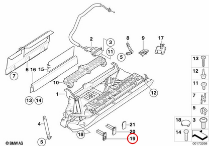 Hand lamp support OEM 51169143599 for BMW E63, E64. Original BMW.