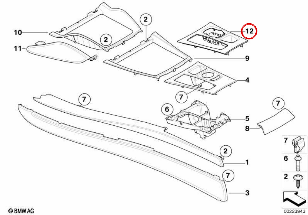 Emcellecador Central Conseo OEM 51169164485 für BMW E70, E71, E72. Original BMW.