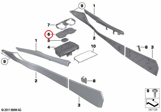 OM 51169179819 Titolare per BMW F01, F02, F04. BMW originale.