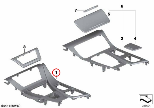 Embellecador Central Conseo OEM 51169206840 per BMW F10, F11. BMW originale.