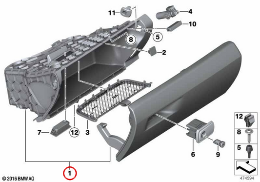 OEM Gloof 51169239346 pour BMW F30, F31, F34, F32, F33, F36. BMW d'origine.
