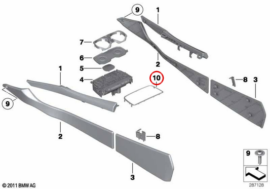 Chromrahmen für OEM 51169251211 für BMW F01, F02. Original BMW.