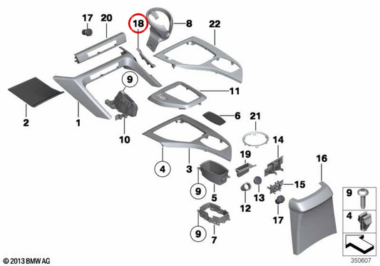Cap cieco OEM 51169252825 per BMW E84. BMW originale.