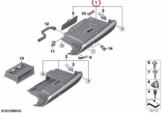 Linkes Handschuhfach OEM 51169262362 für MINI F55, F56, F56 BEV, F56 LCI, F55 LCI. Originaler MINI.