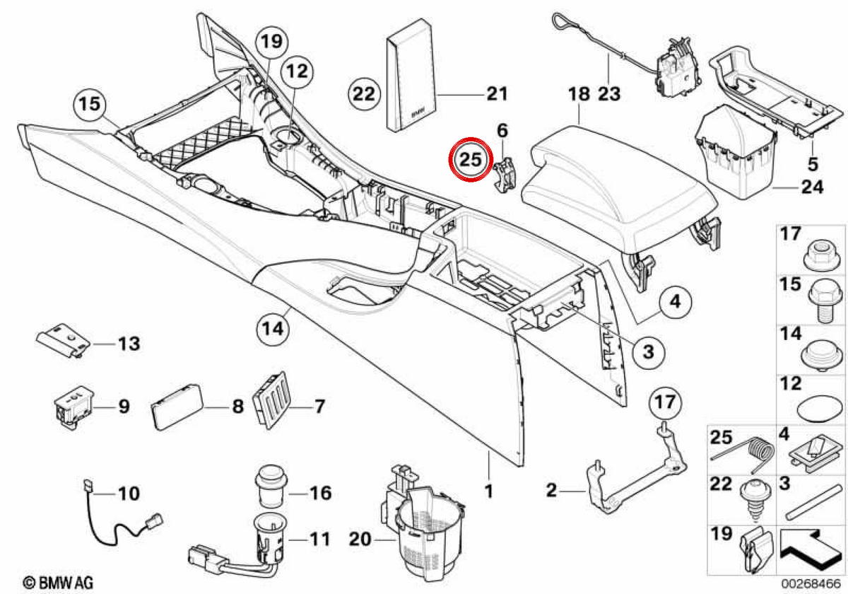 Porta interna della porta OEM 51169272773 per la serie BMW 3 (E90, E91, E92, E93). BMW originale.