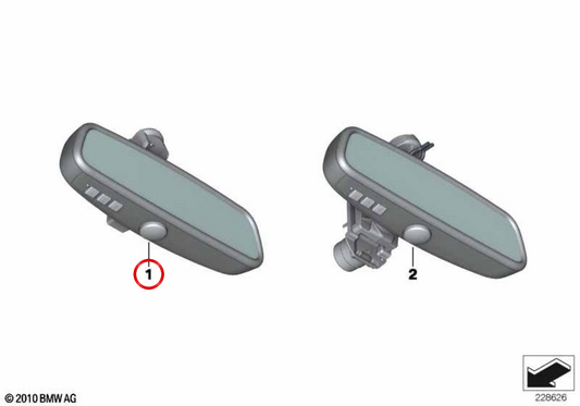 Interior Retisor with Automatic Sensor and LED LIGHT 51169274270 for BMW F07, F10, F11, F06, F12, F13, F01, F02, F25, F26, F15, F85, F16, F86. Original BMW.