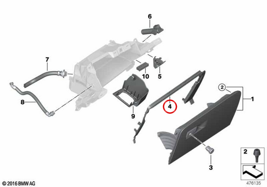 Mardo Guantera OEM 51169357799 für BMW F90, G30, G31, G32. Original BMW.