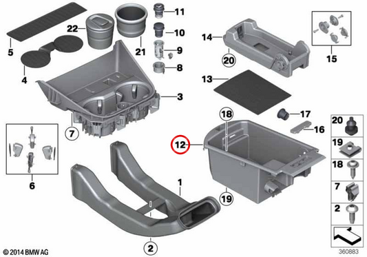OEM 51169386906 Rawing Tray for BMW F25, F26. Original BMW.