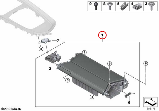 Support avec OEM 51169458234 Contraste Seam pour BMW G29. BMW d'origine.