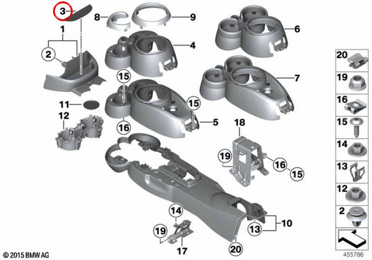 Tool tray mat OEM 51169801639 for MINI Countryman R60, Paceman R61. Original MINI.