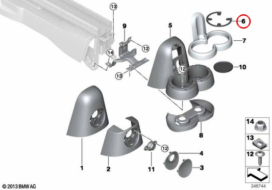 Portabevande OEM 51169812557 per MINI Countryman R60, Paceman R61 (2010-2016). MINI originale.