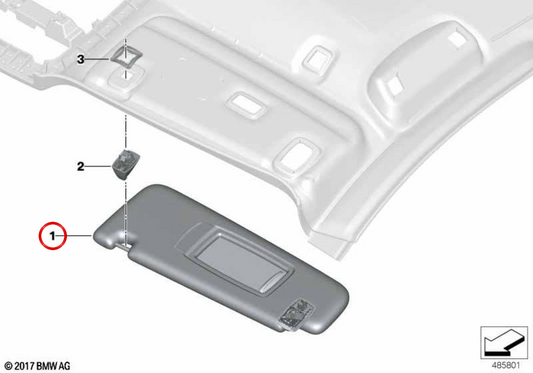 Parasoles derecho OEM 51169874540 para BMW G32. Original BMW.