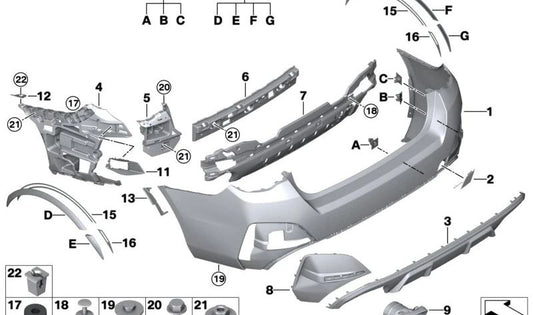 Rear Support Adapter for BMW G26 (OEM 51128078596). Original BMW