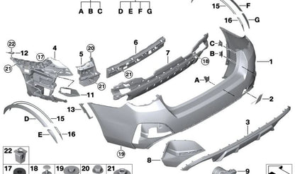 Protector inferior paragolpes trasero OEM 51128078601 para BMW G26 (430i xDrive, M440i, M440i xDrive, M440iX). Original BMW.