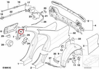 Pier OEM 51171969235 für BMW E21, E12, E28, E34, E39, E24, E23, E32, E38, E31, X5 E53 ... und mehr. Original BMW.