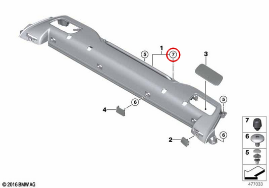 Tope de goma OEM 51177168576 para BMW F33, F83, F12. Original BMW.