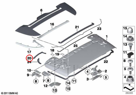 Cubierta izquierda OEM 51177227799 para BMW F12, F13. Original BMW.