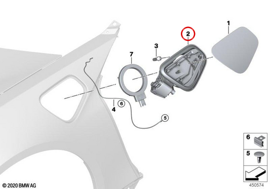 Coperchio di copertura per porta di carico OEM 51177316840 per BMW I12, I15. BMW originale.