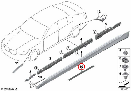 OM 51177381359 Protettore adesivo porta per BMW G11, G12, G70. BMW originale.