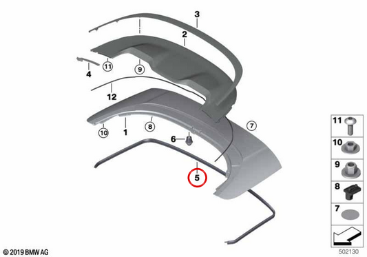OEM 51177440485 Livre de plafond pour BMW F91, G14. BMW d'origine.