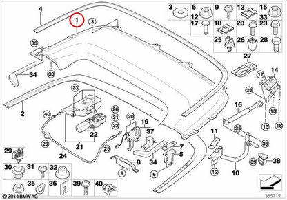 Cubierta de capota OEM 51178227298 para BMW E46. Original BMW.