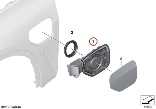Tampa protetora do conector de carga OEM 51179466759 para BMW X2 (F39). Peça original BMW.
