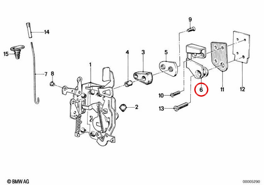Fermeture de porte gauche OEM 51211872833 pour BMW E28. BMW d'origine.