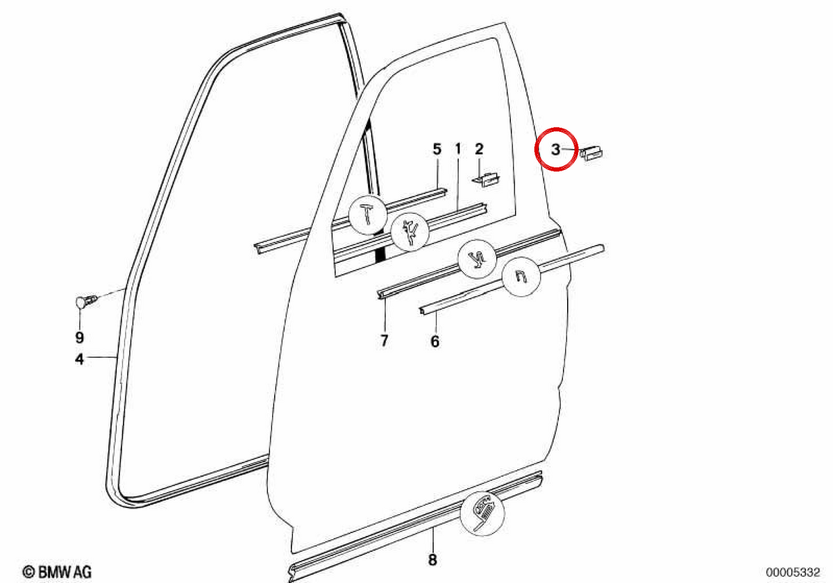 HOOK CLIP CLIP 51211908406 FOR BMW E32, E34. Original BMW.