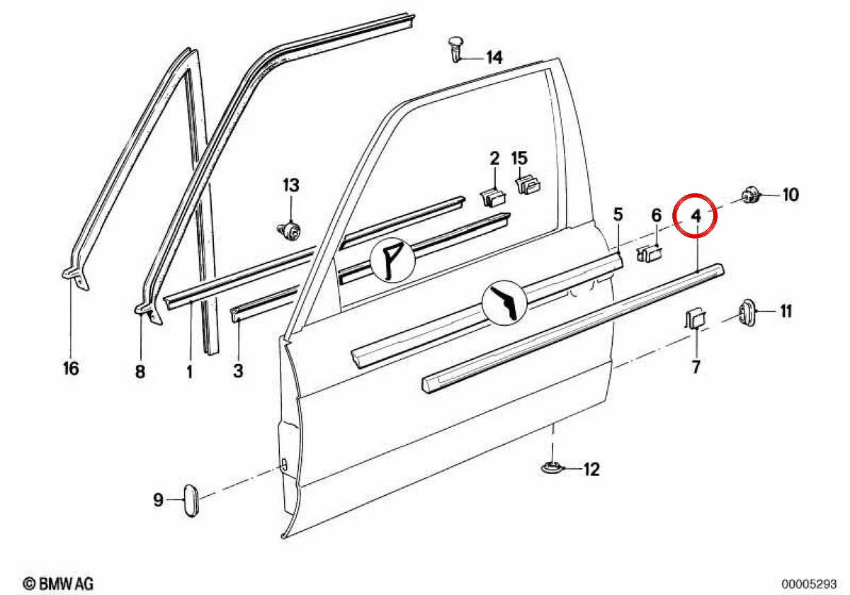 Cubierta derecha OEM 51211932386 para BMW E30. Original BMW.