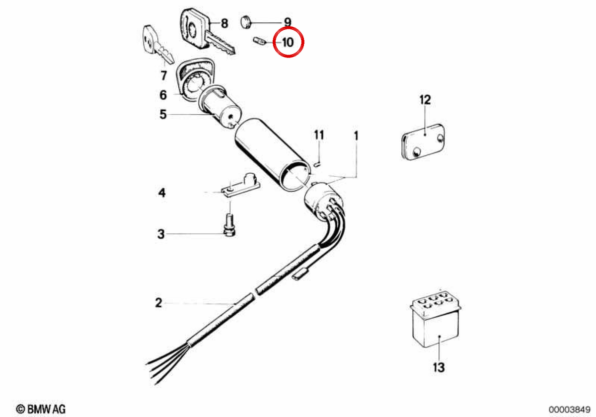 Bulb OEM 51211935001 per BMW E30, E36, E28, E34, E24, E23, E32, E31, Z1. BMW originale.