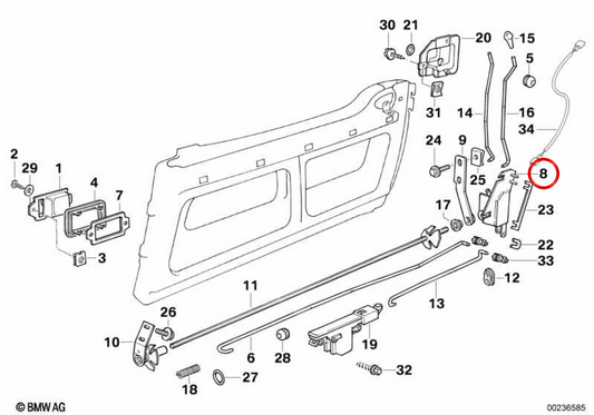 Interruptor de cerradura OEM 51212209469 para BMW Z1. Original BMW.