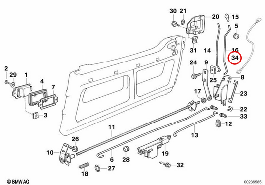 Verrouillage d'allumage avec commutateur OEM 51212209470 pour BMW Z1 (E30). BMW d'origine.