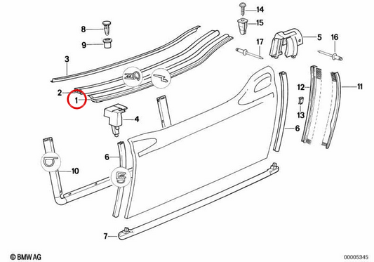 Rechte äußere Abdeckung OEM 51212290808 für BMW Z1. Original BMW.